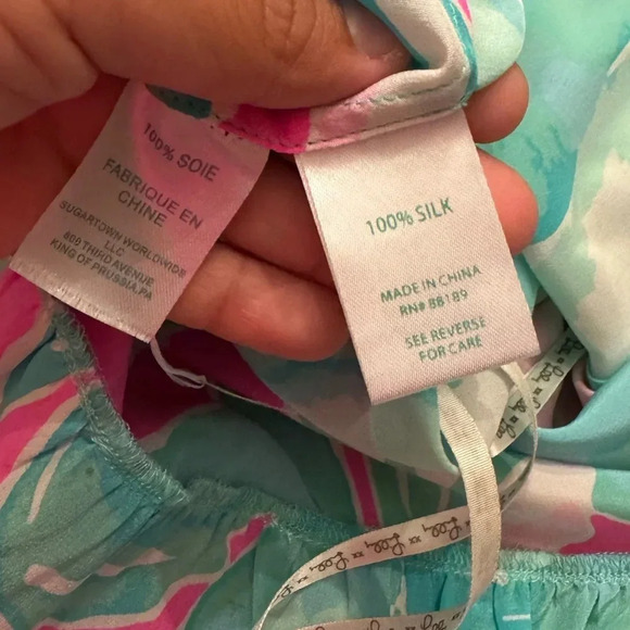 Lilly Pulitzer Millie Silk Halter Top Ruffle Hem Top - Picture 5 of 7